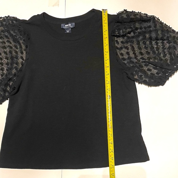 Anthropologie Maeve Woven Puff-Sleeve Top – Textured Statement Sleeve Small - Picture 4 of 6